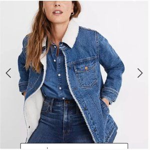 Madewell Oversized Jean Jacket Sherpa Edition